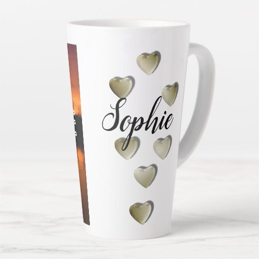 Gepersonaliseerde foto Grote Latte Mok (Rechterhoek)