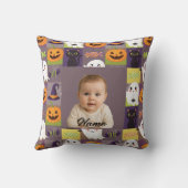Gepersonaliseerde foto Halloween - Custom Spooky D Kussen (Achterkant)