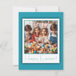 Gepersonaliseerde foto Happy Easter Blue Ivy Elega Feestdagenkaart