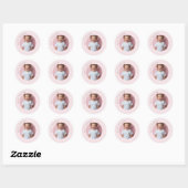 Gepersonaliseerde foto Happy Easter Pink Ronde Sticker (Vel)