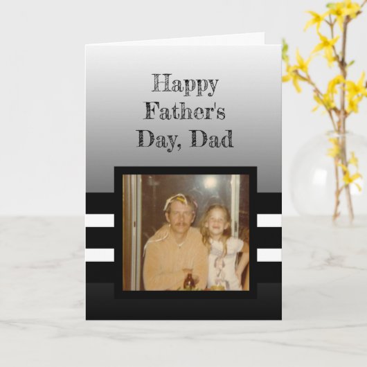 Gepersonaliseerde foto Happy Fathers Day Kaart (Gele Bloem)