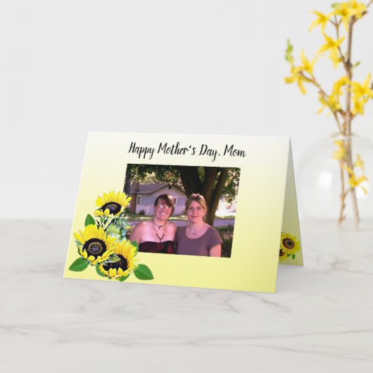 Gepersonaliseerde foto Happy Moederdag Kaart (Gele Bloem)