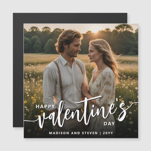 Gepersonaliseerde foto Happy Valentine's Day Elega (Voorkant / Achterkant)