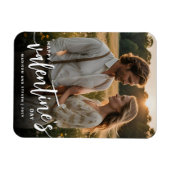Gepersonaliseerde foto Happy Valentine's Day Elega Magneet (Horizontaal)