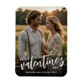 Gepersonaliseerde foto Happy Valentine's Day Elega Magneet (Verticaal)