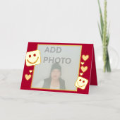 Gepersonaliseerde Foto Harten Glimlacht Gouden Fol Folie Feestdagenkaart (Voorkant)