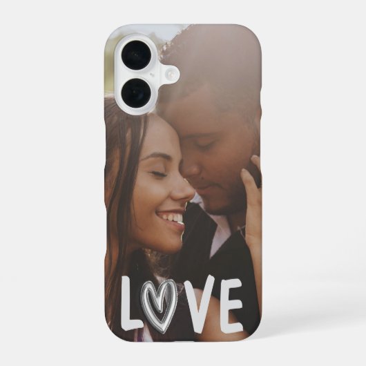 Gepersonaliseerde foto Hartliefde iPhone 16 Hoesje (Achterkant)