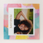 Gepersonaliseerde Foto Heldere Kleurrijke Waterver Legpuzzel (Horizontaal)