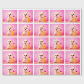 Gepersonaliseerde foto hond cadeauverpakking cadeaupapier (Vlak)