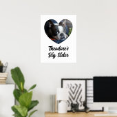 Gepersonaliseerde foto hond grote zus poster (Thuiskantoor)