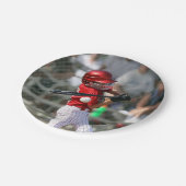 Gepersonaliseerde foto Honkbalspeler Verjaardag Papieren Bordje (Gekanteld)