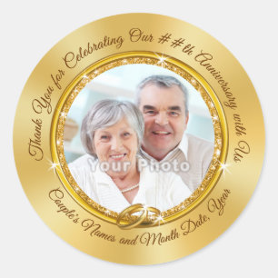 Gepersonaliseerde foto Huwelijk Jubileum Sticker