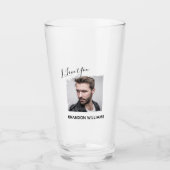 Gepersonaliseerde foto Ik hou van jou Glas (Voorkant)