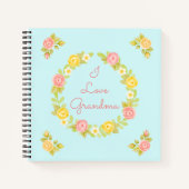 Gepersonaliseerde foto Ik hou van oma schetsboek Notitieboek (Voorkant)
