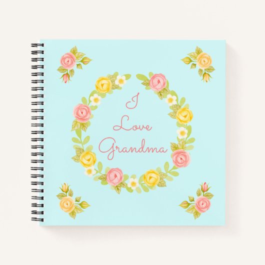 Gepersonaliseerde foto Ik hou van oma schetsboek Notitieboek (Voorkant)