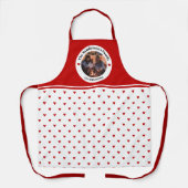 Gepersonaliseerde Foto in Baby roze witte cirkelha Schort (Voorkant)