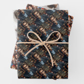 Gepersonaliseerde foto inpakpapier flat sheet set (In situ)