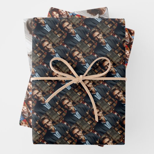 Gepersonaliseerde foto inpakpapier flat sheet set vel (In situ)