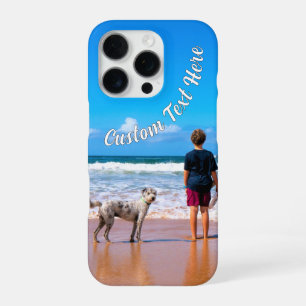 Gepersonaliseerde Foto iPhone Hoes Aangepaste Teks 16 Pro Hoesje