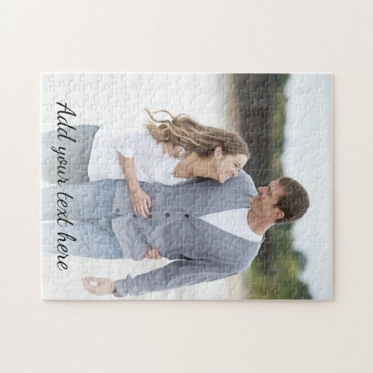 Gepersonaliseerde foto Jouw tekst toevoegen Legpuzzel (Horizontaal)