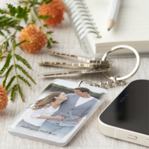 Gepersonaliseerde foto Jouw tekst toevoegen Sleutelhanger