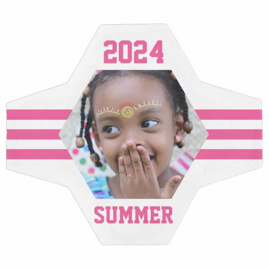 Gepersonaliseerde foto-keepaardroze strepen voetbal (Enkel)