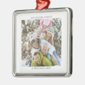 Gepersonaliseerde foto kerst 2025 metalen ornament (Links)