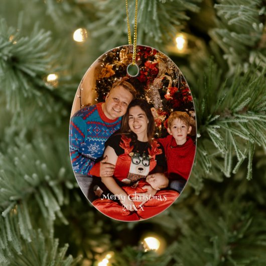 Gepersonaliseerde Foto Kerst Ornament, Custom Keramisch Ornament (Boom)