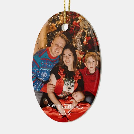 Gepersonaliseerde Foto Kerst Ornament, Custom Keramisch Ornament (Links)