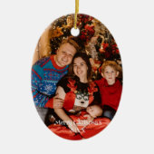 Gepersonaliseerde Foto Kerst Ornament, Custom Keramisch Ornament (Voorkant)