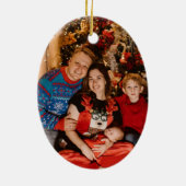 Gepersonaliseerde Foto Kerst Ornament, Custom Keramisch Ornament (Achterkant)