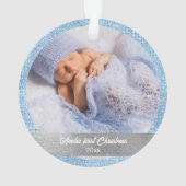 Gepersonaliseerde Foto Kerst Ornament Gift (achterkant)