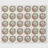 Gepersonaliseerde Foto Kerstkrans Sneeuw Cadeaupapier (Vlak)