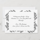 Gepersonaliseerde foto Kerstmis dennen takken Feestdagenkaart (Achterkant)