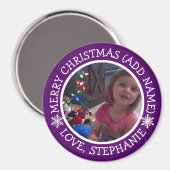 Gepersonaliseerde foto-kerstsnowflakes Magnet (Voorkant / Achterkant)