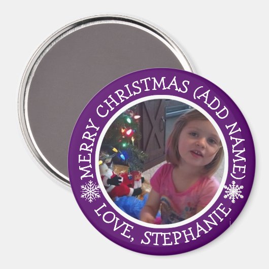 Gepersonaliseerde foto-kerstsnowflakes Magnet (Voorkant / Achterkant)