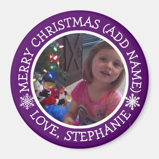 Gepersonaliseerde foto-kerstsnowflakes Magnet (Voorkant)