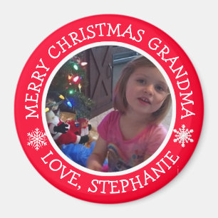 Gepersonaliseerde foto-kerstsnowflakes Magnet