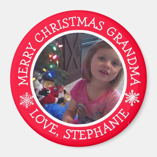 Gepersonaliseerde foto-kerstsnowflakes Magnet (Voorkant)