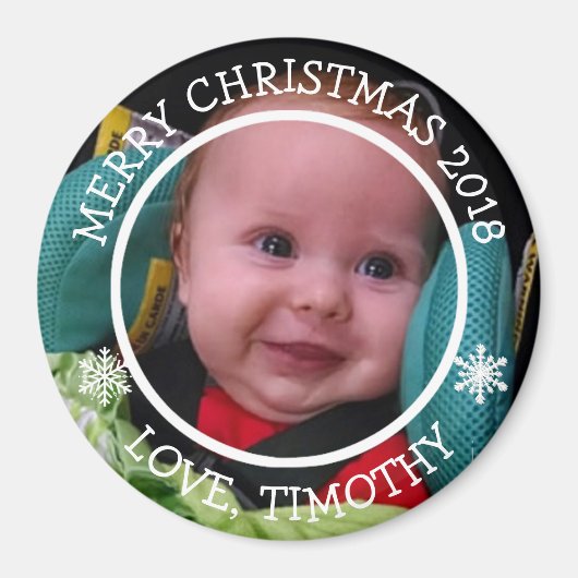 Gepersonaliseerde foto-kerstsnowflakes Magnet (Voorkant)