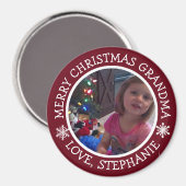 Gepersonaliseerde foto-kerstsnowflakes Magnet (Voorkant / Achterkant)