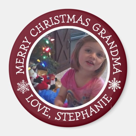 Gepersonaliseerde foto-kerstsnowflakes Magnet (Voorkant)