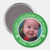 Gepersonaliseerde foto-kerstsnowflakes Magnet (Voorkant / Achterkant)