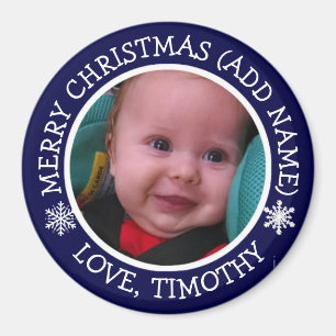 Gepersonaliseerde foto-kerstsnowflakes Magnet