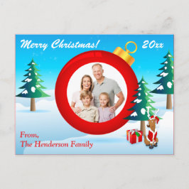 Gepersonaliseerde FOTO Kerstversiering Post Kaart 