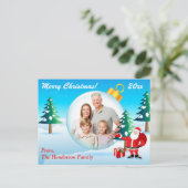 Gepersonaliseerde FOTO-kerstversiering Post-Kaart Feestdagenkaart (Staand voorkant)