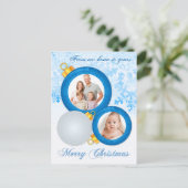 Gepersonaliseerde FOTO-kerstversiering Post-Kaart Feestdagenkaart (Staand voorkant)