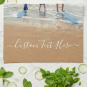 Gepersonaliseerde Foto Keuken Handdoek met Tekst (Gevouwen)