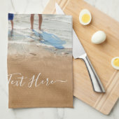 Gepersonaliseerde Foto Keuken Handdoek met Tekst (Quarter Fold)
