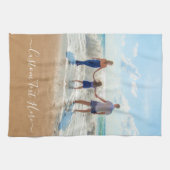 Gepersonaliseerde Foto Keuken Handdoek met Tekst (Horizontaal)